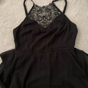 Black high-low sheer dress